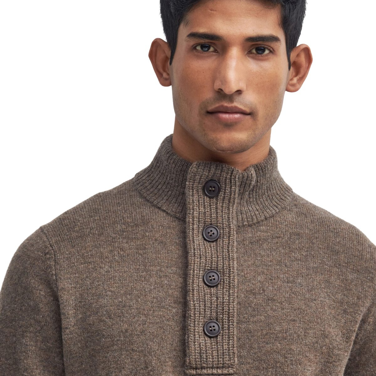 Men's barbour patch half button lambswool sweater deals