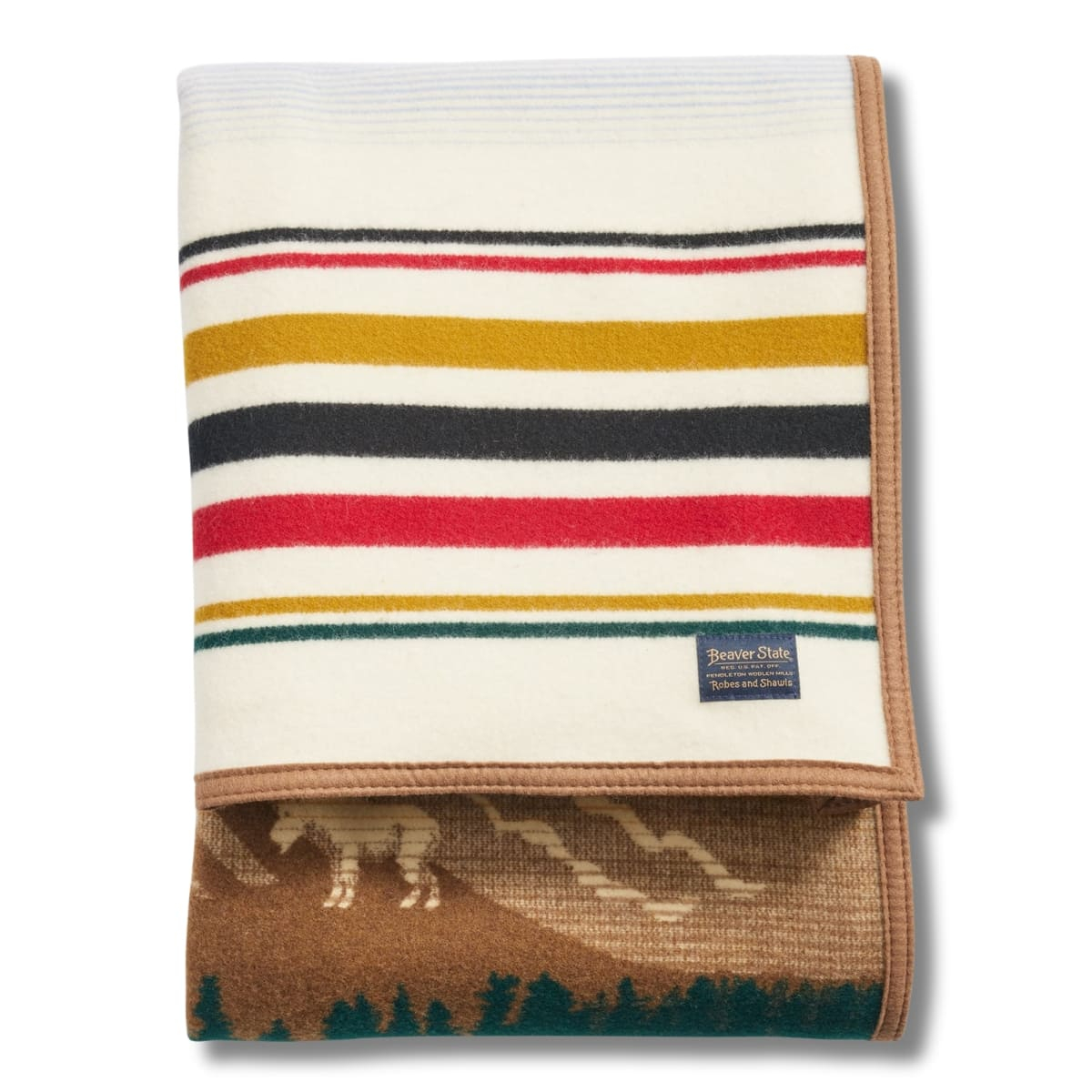 Pendleton Jacquard Napped Robe Glacier Peaks, Decken, die sich perfekt für Picknicks, Camping oder zum Kuscheln im Haus eignen