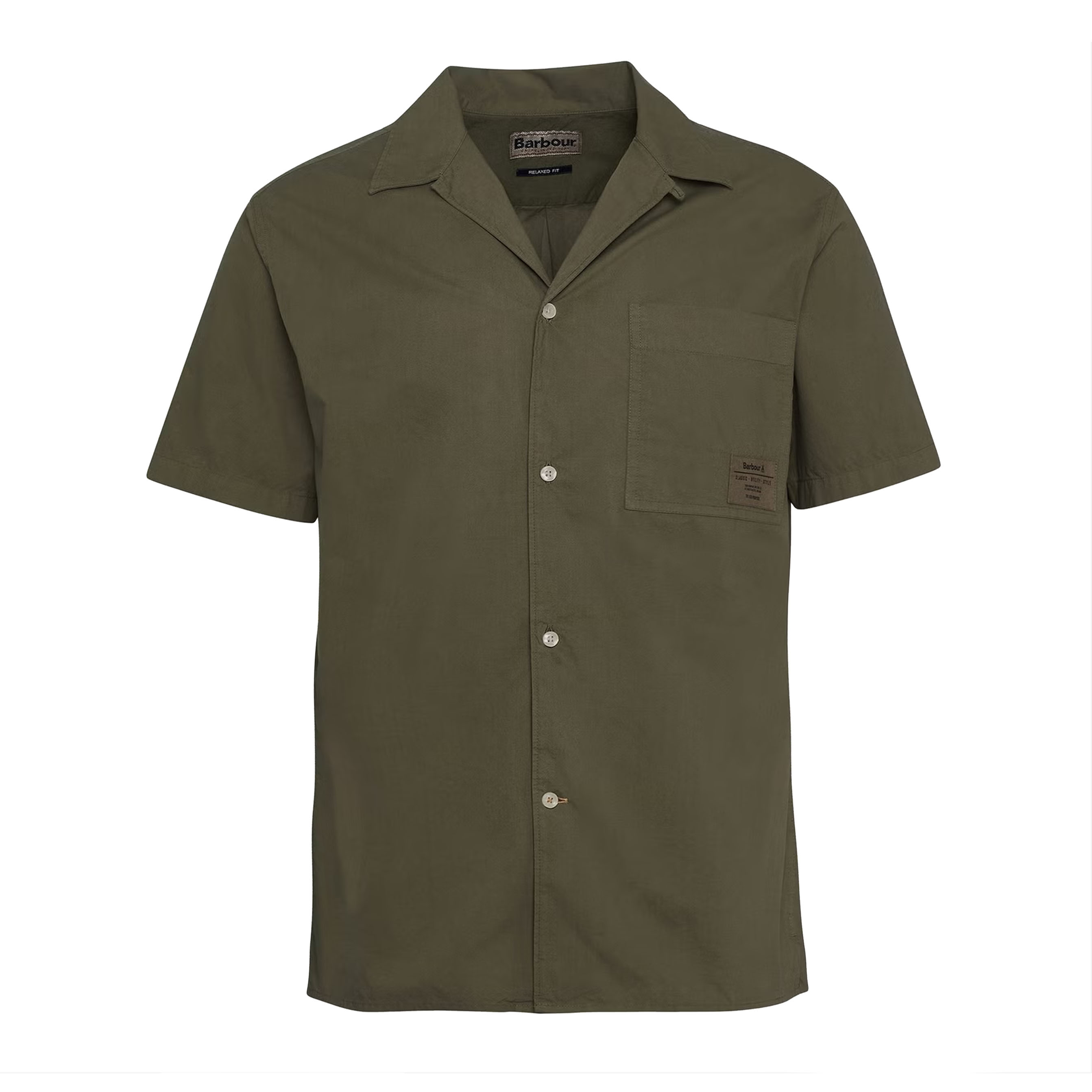 Barbour Holywell Poplin Short Sleeve Relaxed Fit Shirt Light Sage