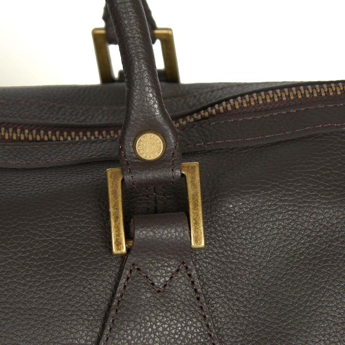 Barbour Leather Medium Travel Explorer Bag Chocolate