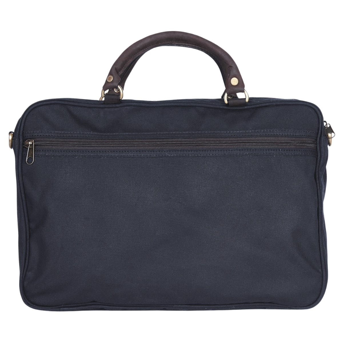 Barbour Wax Leather Briefcase Navy robuste Aktentasche