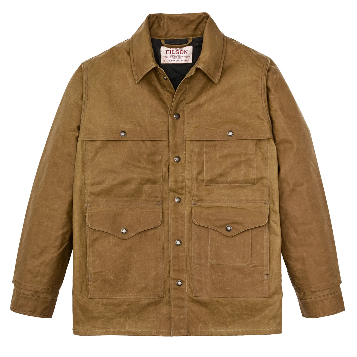 Filson Lined Tin Cloth Cruiser Jacket Dark Tan