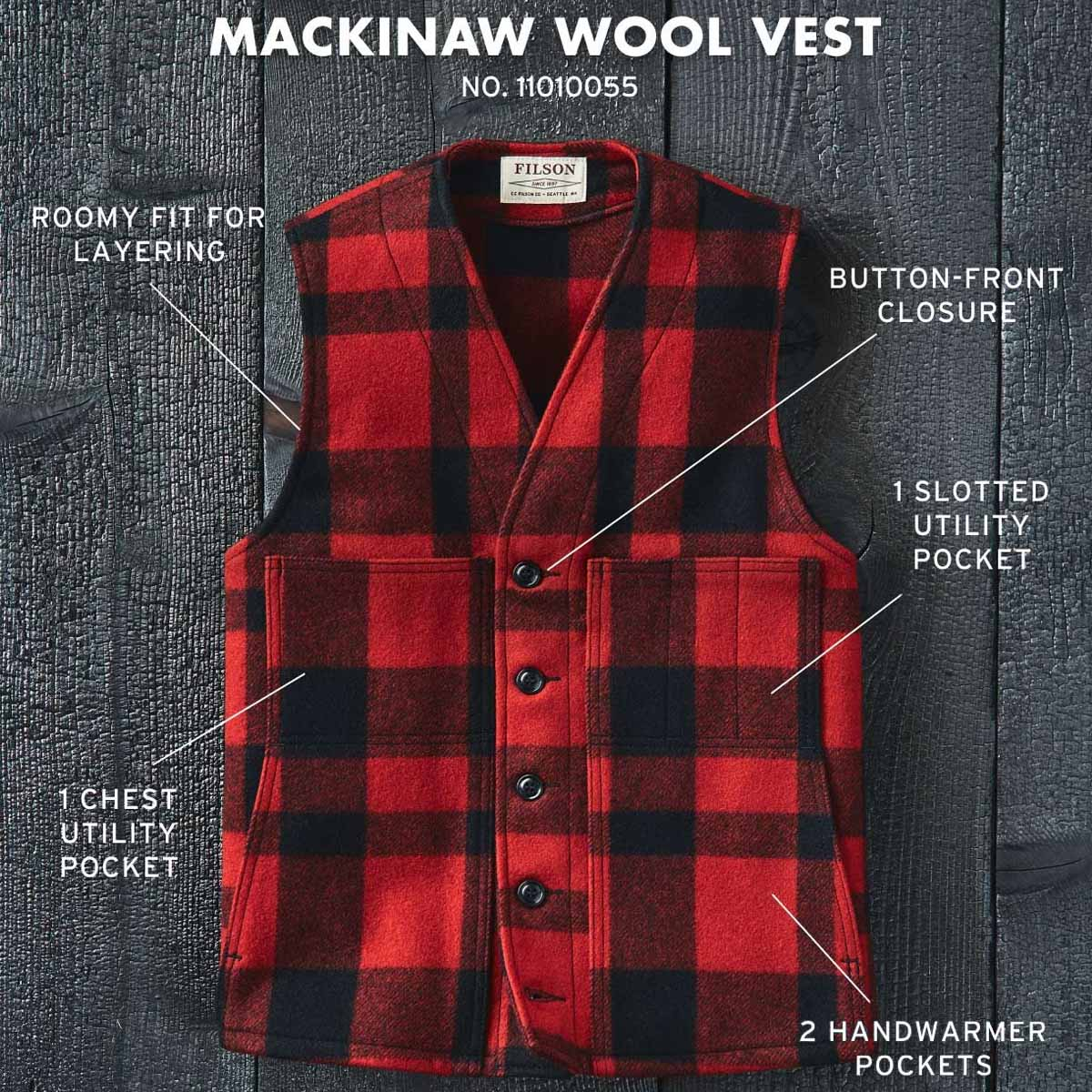 Filson mackinaw weste shop