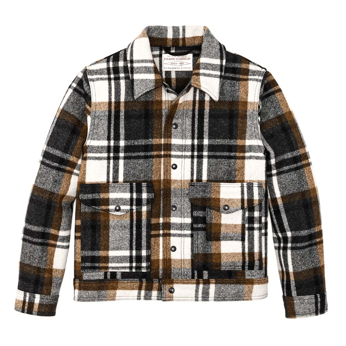 Filson Mackinaw Wool Work Jacket Blue Coal/Copper Heather
