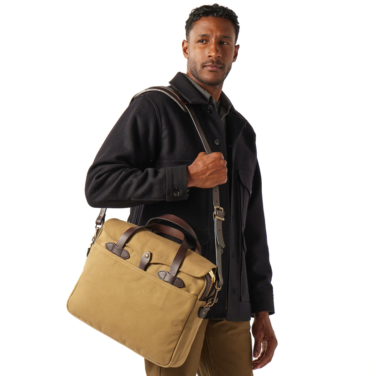 Filson Rugged Twill Original Briefcase Tan