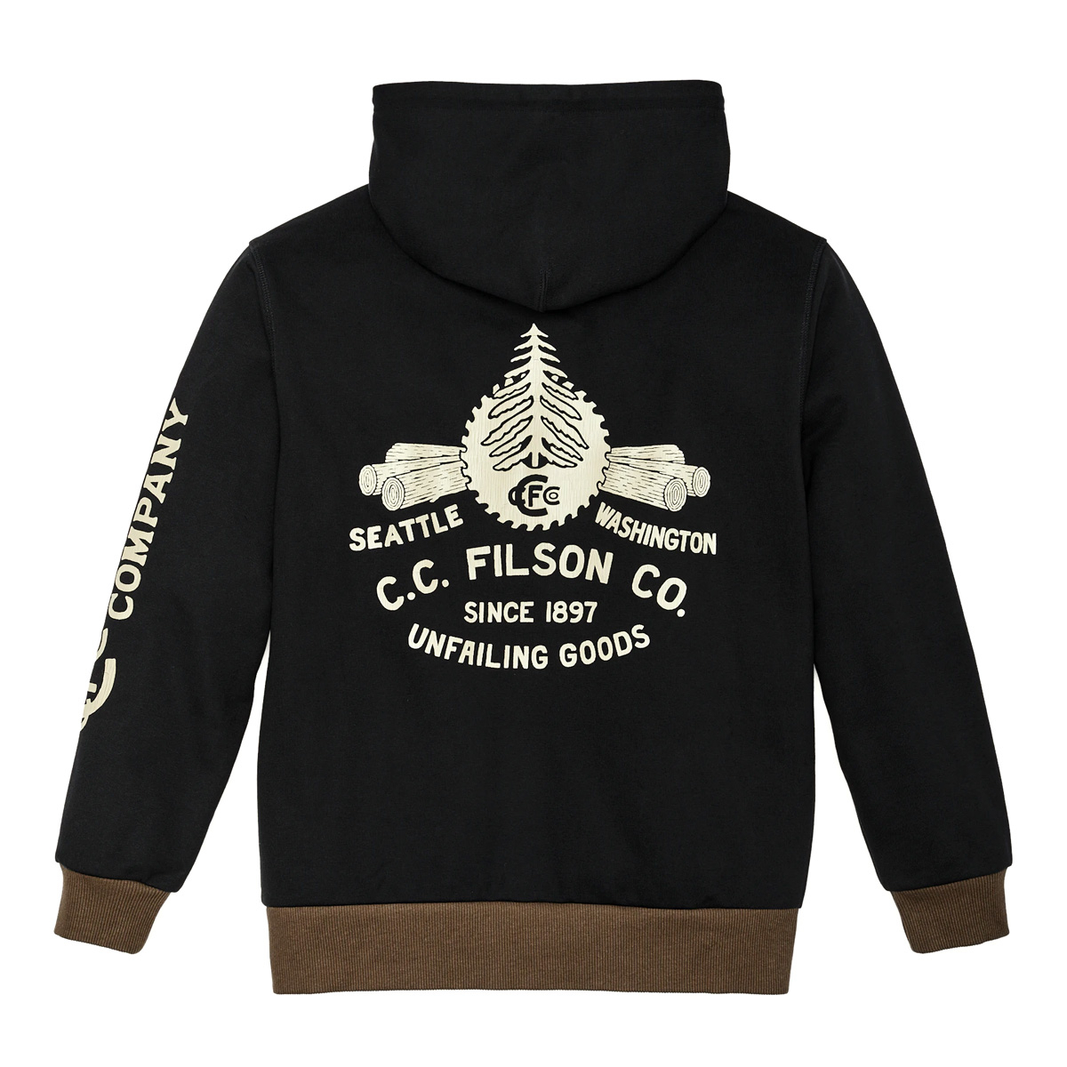 Filson Prospector Graphic Hoodie Black Log Mill