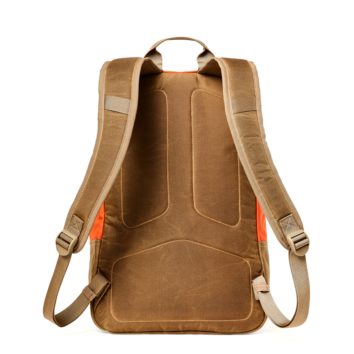 Tan canvas backpack top