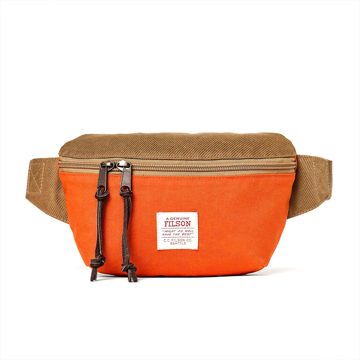 Filson Surveyor Crossbody Pack Dark Tan Flame Hufttasche
