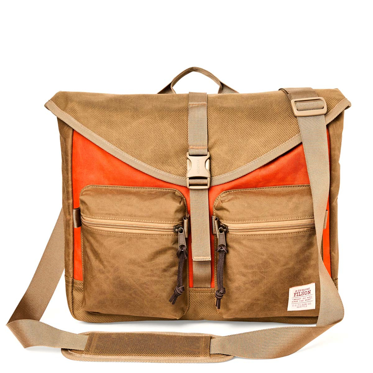 Filson Surveyor Messenger Bag Dark Tan Flame