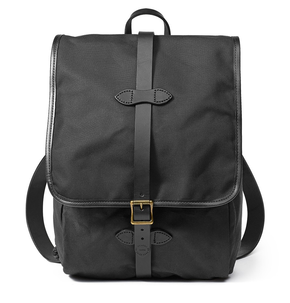 Black fabric backpack outlet