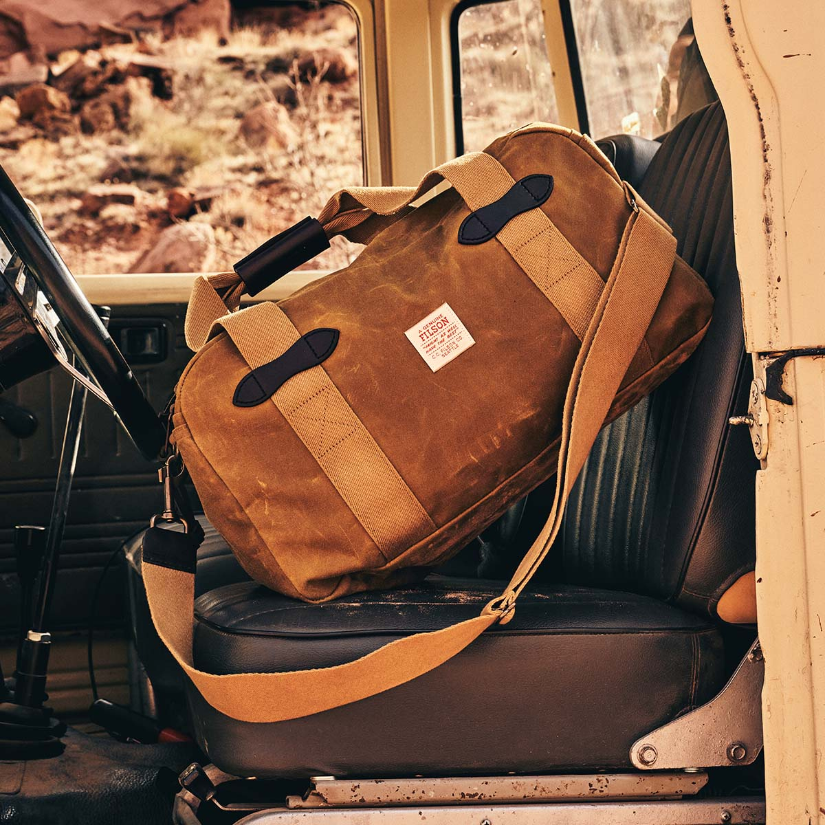 Filson Tin Cloth Small Duffle Bag Dark Tan