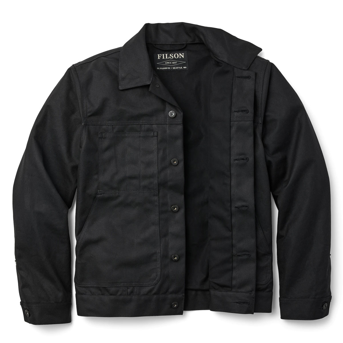 Filson Tin Cloth Short Lined Cruiser Jacket Black, ideale Arbeitsjacke