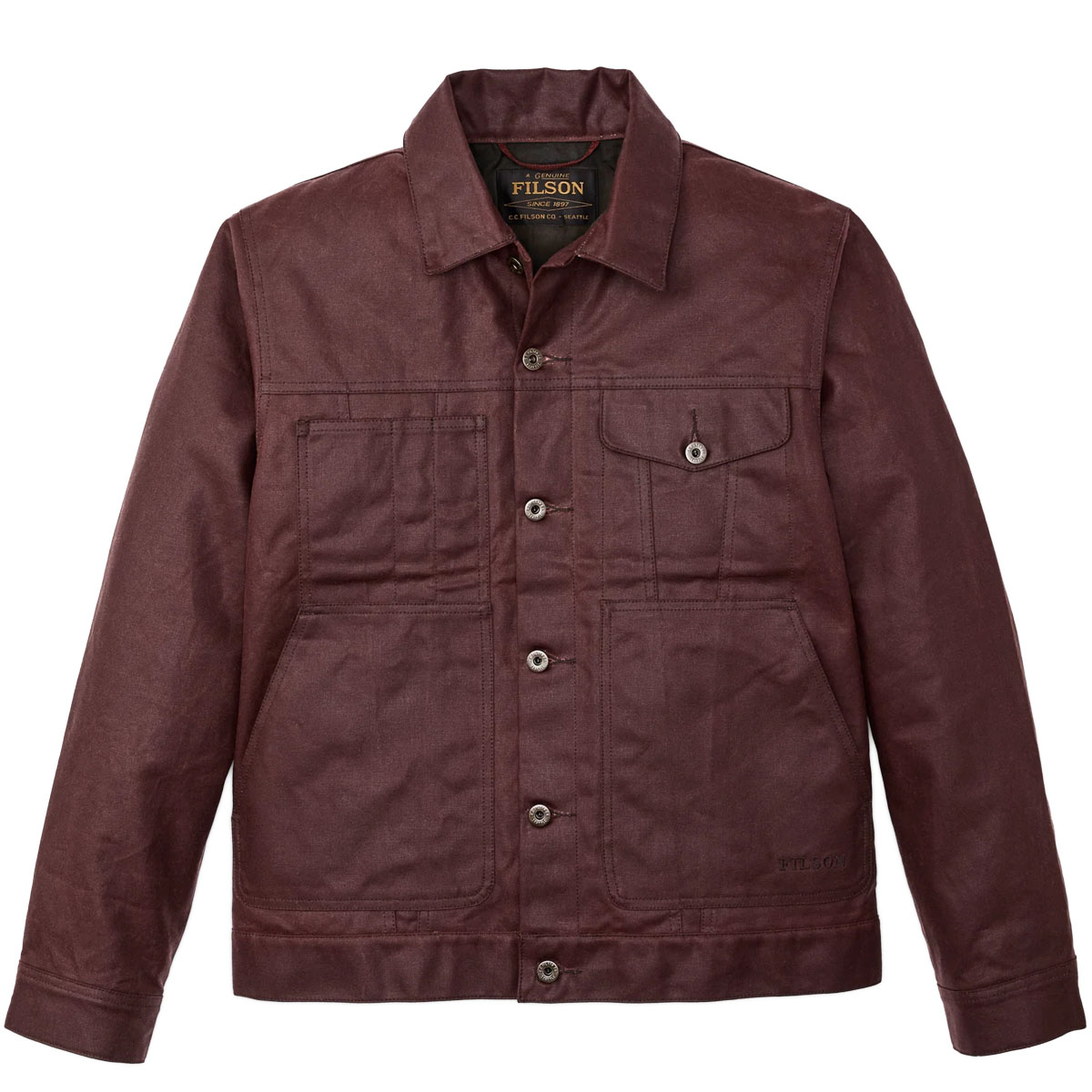 Filson Tin Cloth Short Lined Cruiser Jacket Fired Brick