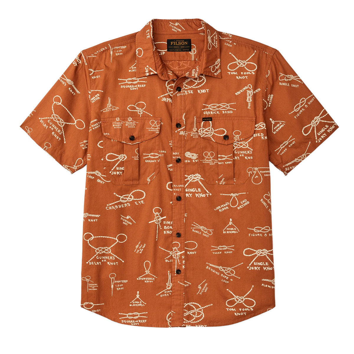 Filson Washed Short Sleeve Cloth Shirt Bourbon/Knots