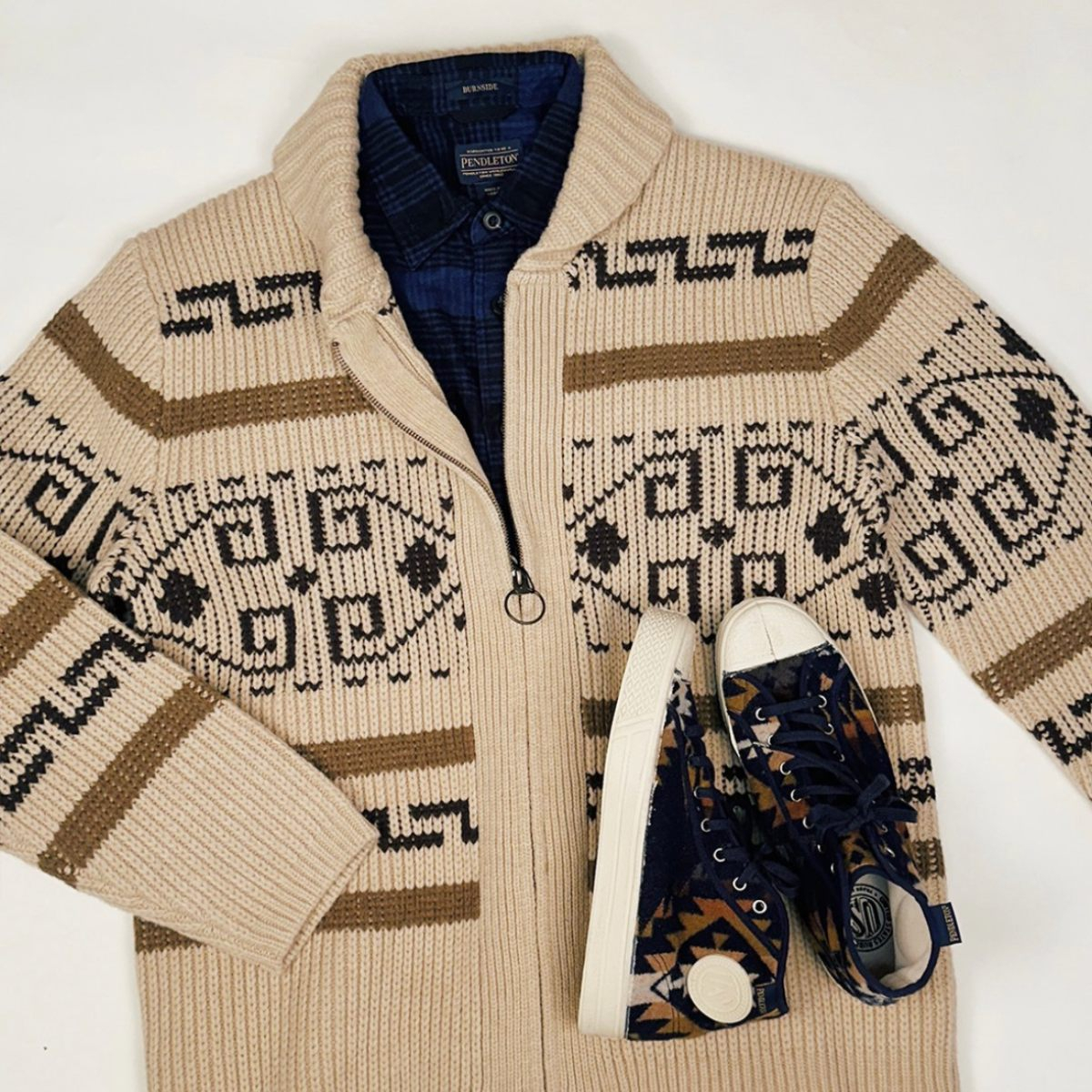 Pendleton The Original Westerley Vest Tan Brown 100 Lammwolle