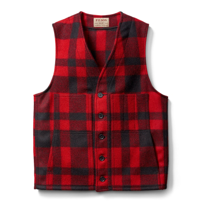 Filson Mackinaw Wool Vest Red/Black front