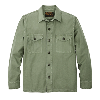 Filson Reverse Sateen Jac Shirt Fatigue Green front