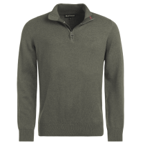 Barbour Cotton Half Zip Knitted Jumper Olive Marl
