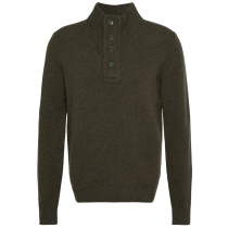 Barbour Patch Half Button Lambswool Sweater Seaweed