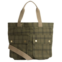 Barbour Transport Carry All Tote Bag Dusky Green Tartan