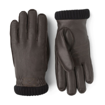 Hestra Deerskin Primaloft Rib Glove Dark Brown 