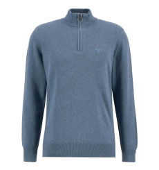 Barbour Holden Half Zip Lambswool Sweater Navy