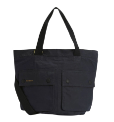 Barbour Wax Leather Briefcase Navy