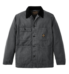 Filson Chore Coat Faded Black with four front pockets