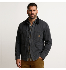 Filson Chore Coat Faded Black with four front pockets