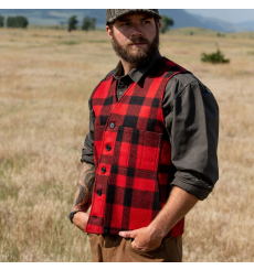 Filson Mackinaw Wool Vest Red/Black front