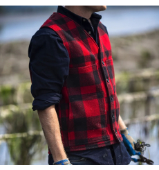 Filson Mackinaw Wool Vest Red/Black front