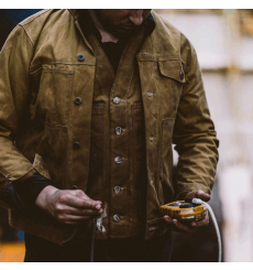 Filson Tin Cloth Short Lined Cruiser Jacket Dark Tan