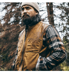 Filson Tin Cloth Insulated Work Vest Dark Tan front