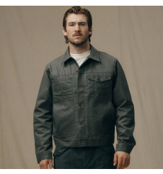 Filson Tin Cloth Short Lined Cruiser Jacket Black front