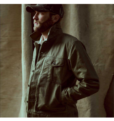 Filson Tin Cloth Short Lined Cruiser Jacket Black front