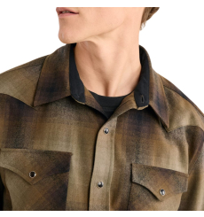 Pendleton Burnside Flannel Shirt Olive/Blue/Rust Plaid