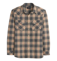 Pendleton Burnside Flannel Shirt Olive/Blue/Rust Plaid