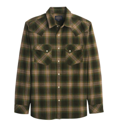 Pendleton Burnside Flannel Shirt Olive/Blue/Rust Plaid