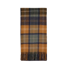 Barbour Brack Patchwork Tartan Scarf Forest/Bronze Brown