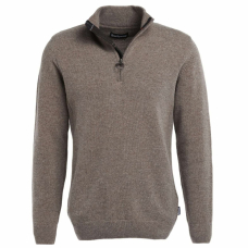 Barbour Holden Half Zip Lambswool Sweater Military Marl 