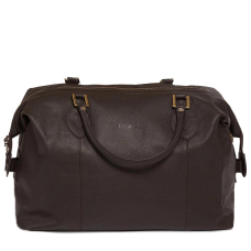 Barbour Leather Medium Travel Explorer Bag Chocolate
