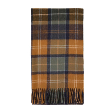Barbour Brack Patchwork Tartan Scarf Forest/Bronze Brown