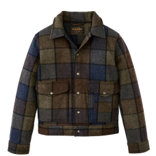 Filson Mackinaw Wool Work Jacket Blue/Brown/Gray Plaid