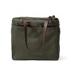 Filson Rugged Twill Tote Bag With Zipper Otter Green
