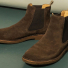Astorflex Bitflex Chelsea Boot Dark Chestnut on green floor detail