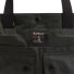 Barbour Field Wax Tote Bag Sage - Woven logo
