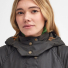 Barbour Long Cannich Wax Jacket Olive/Classic - Collar