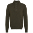 Barbour Patch Half Button Lambswool Sweater Seaweed