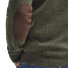 Barbour Patch Half Button Lambswool Sweater Seaweed - Elbow patch