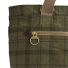 Barbour Transport Carry All Tote Bag Dusky Green Tartan - Pocket with zipper 